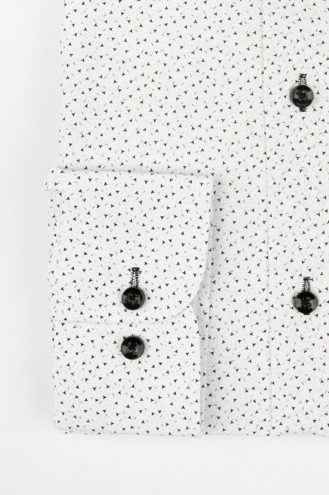 Camasa regular alba cu imprimeu negru si gri 2XL-4XL [3]