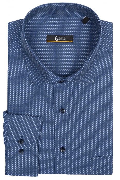Camasa 2XL-4XL bleumarin cu imprimeuri geometrice [3]