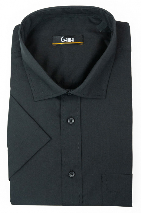 Camasa barbati regular fit 2XL-4XL  neagra cu maneca scurta [3]