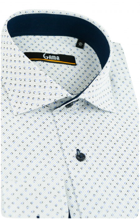 Camasa alba cu imprimeuri regular [2]