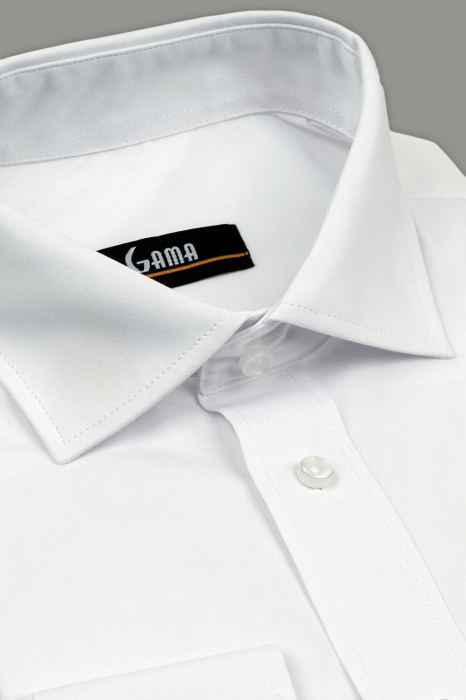 Camasa alba din bumbac slim fit [3]