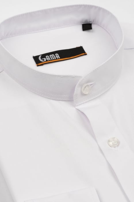 Camasa alba slim fit cu guler tunica [3]