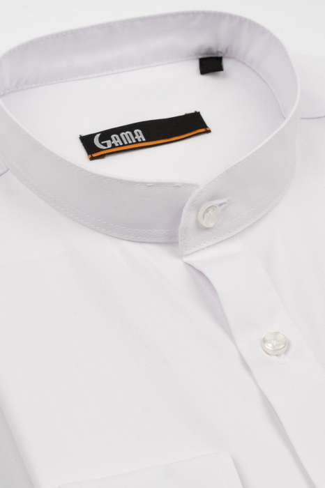Camasa alba regular fit cu guler tunica [3]