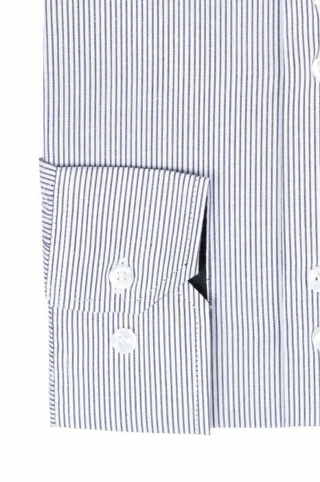 Camasa barbati alba cu dungi negre slim fit [3]