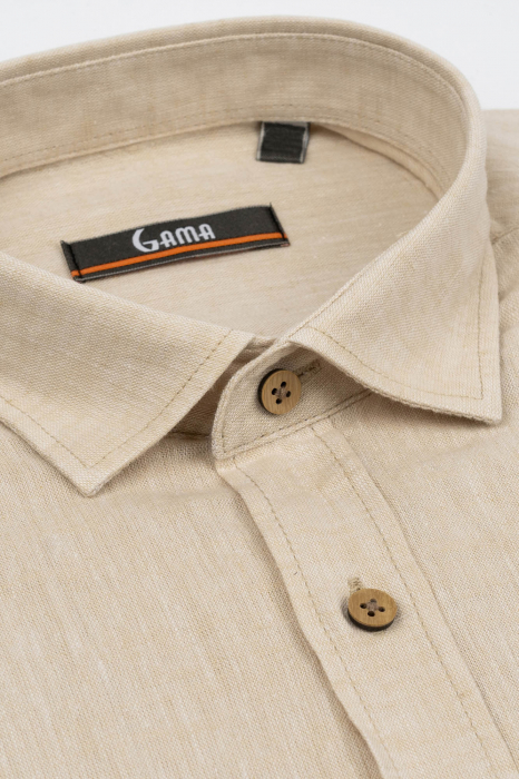 Camasa barbati casual regular bej din in [5]