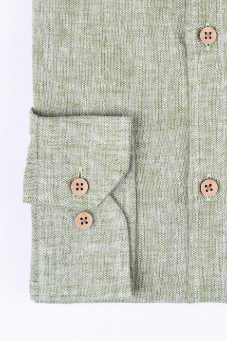 Camasa barbati casual regular fit verde din in 2XL [3]