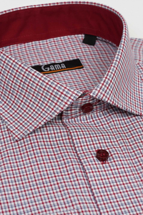 Camasa barbati cu carouri rosii si gri regular [2]