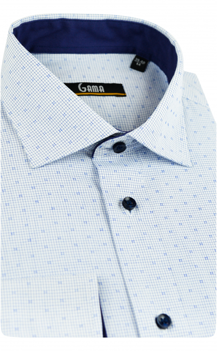 Camasa barbati regular alba cu carouri [2]