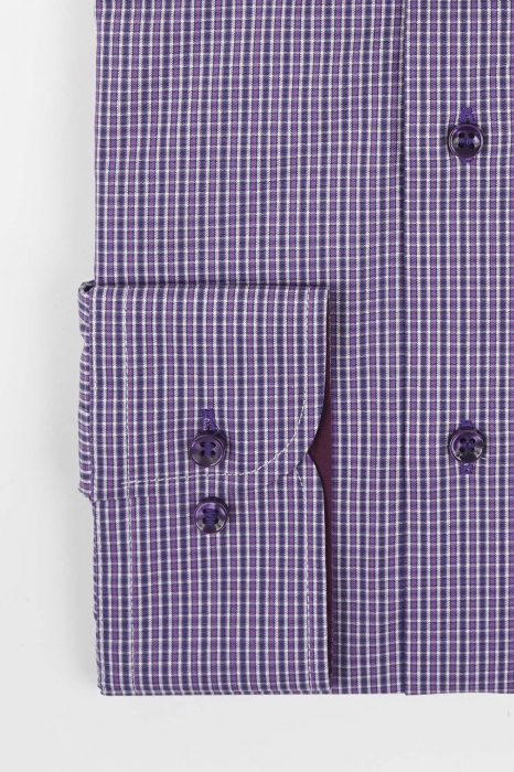 Camasa barbati regular cu carouri mov [3]