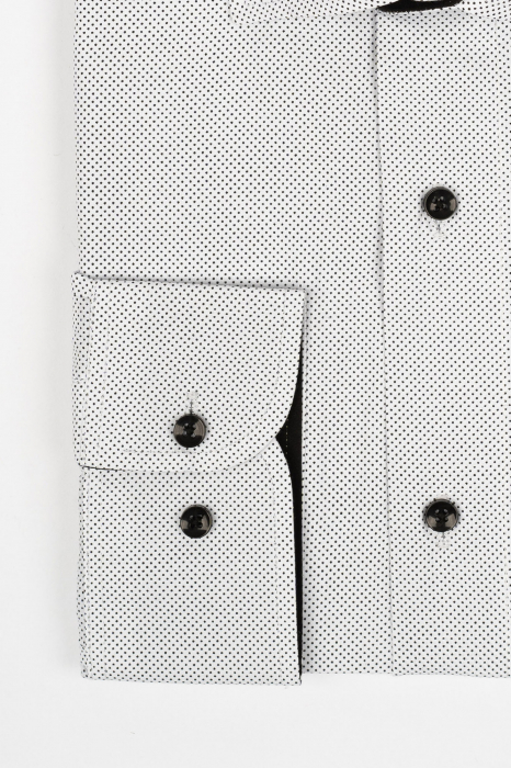 Camasa barbati regular fit alba cu buline negre [2]