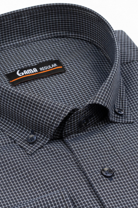 Camasa barbati regular fit belumarin cu carouri albe 2XL-3XL [3]