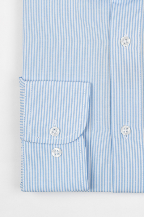 Camasa barbati regular fit alba cu dungi bleu 2XL [2]