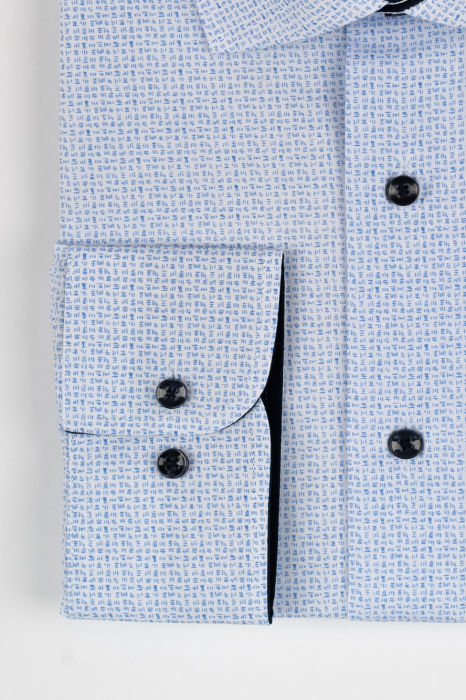 Camasa barbati regular fit alba  cu imprimeu bleu  2XL-4XL [2]