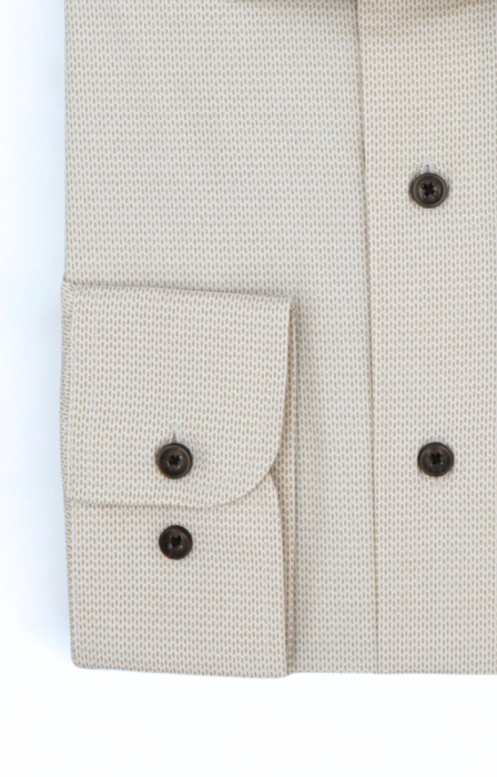 Camasa barbati slim fit alba cu imprimeu crem [2]