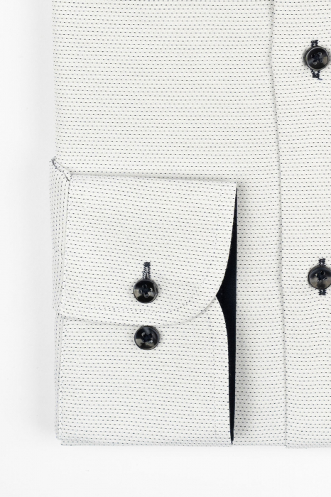 Camasa barbati regular fit alba cu insertie bleumarin [2]
