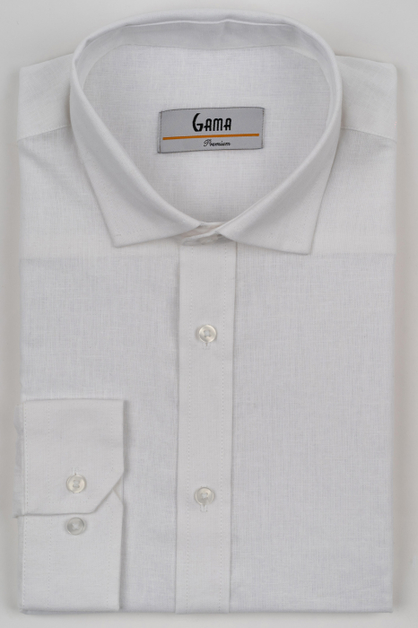 Camasa barbati regular fit alba din in PREMIUM - guler clasic [3]
