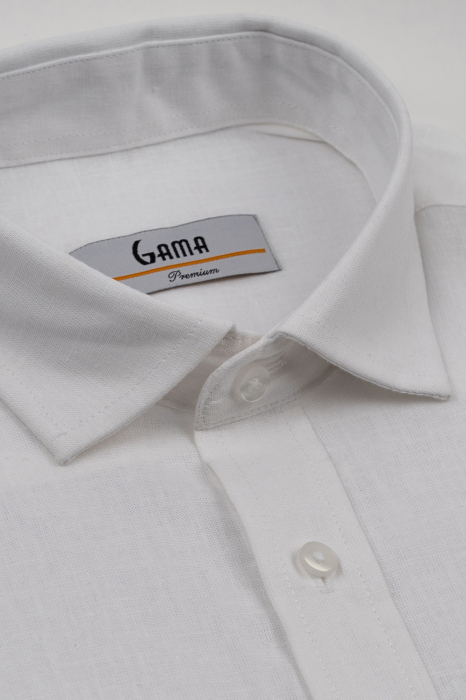 Camasa barbati regular fit alba din in PREMIUM - guler clasic [5]