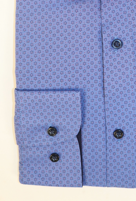 Camasa slim fit albastra cu imprimeu floral [2]