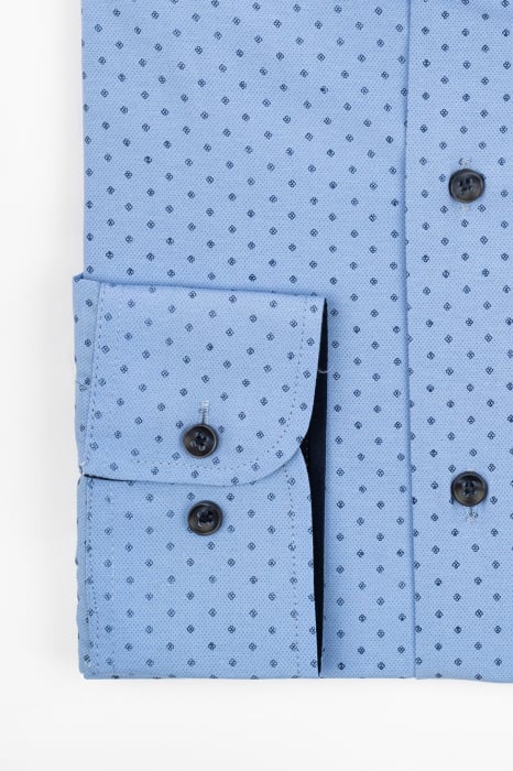 Camasa barbati regular fit albastra cu imprimeu floral bleumarin [2]