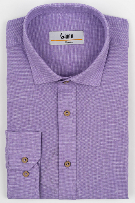 Camasa barbati slim fit mov din in PREMIUM - guler clasic [3]