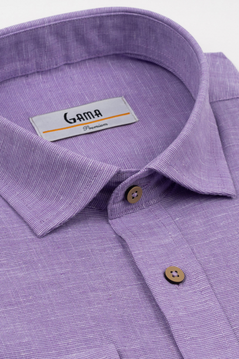 Camasa barbati regular fit mov din in PREMIUM - guler clasic [5]