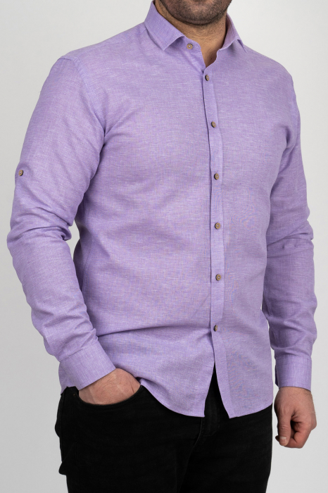 Camasa barbati slim fit mov din in PREMIUM - guler clasic [1]