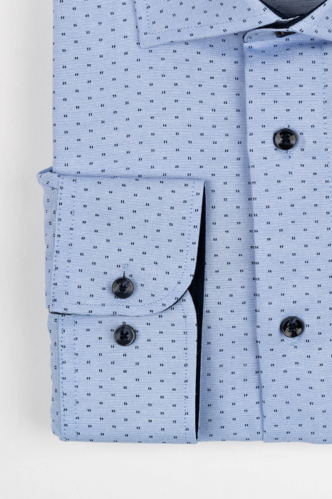 Camasa barbati regular fit bleu cu  imprimeu bleumarin 5XL - 6XL [2]