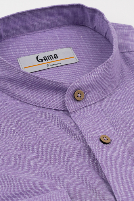 Camasa barbati slim fit mov din in PREMIUM - guler tunica [5]
