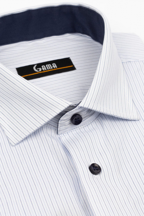 Camasa barbati regular fit bleu pal cu dungi bleu si bleumarin 3XL-4XL [3]