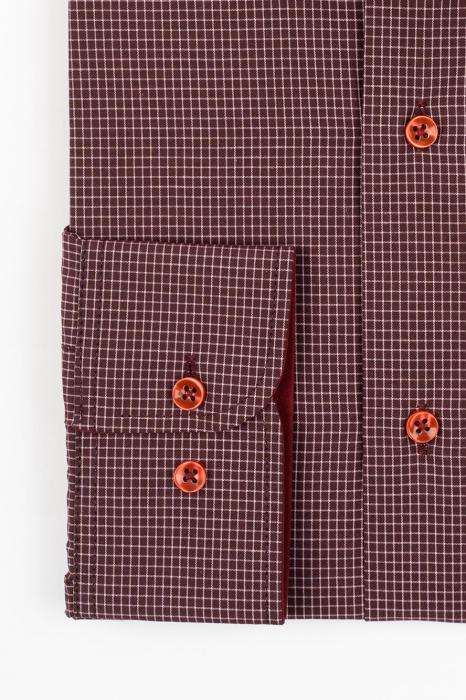 Camasa barbati regular fit bordo cu carouri roz-pal 2XL-4XL [2]