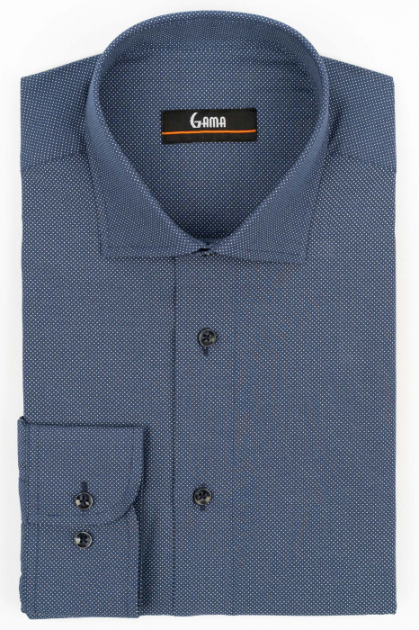 Camasa barbati regular fit bleumarin cu imprimeu alb 2XL - 4XL [1]