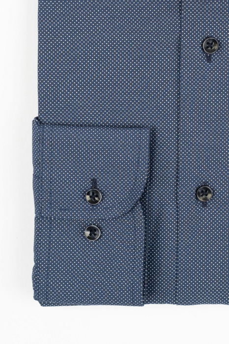 Camasa barbati regular fit bleumarin cu imprimeu alb [2]