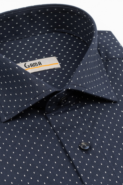 Camasa barbati regular fit bleumarin cu imprimeu alb PREMIUM [3]