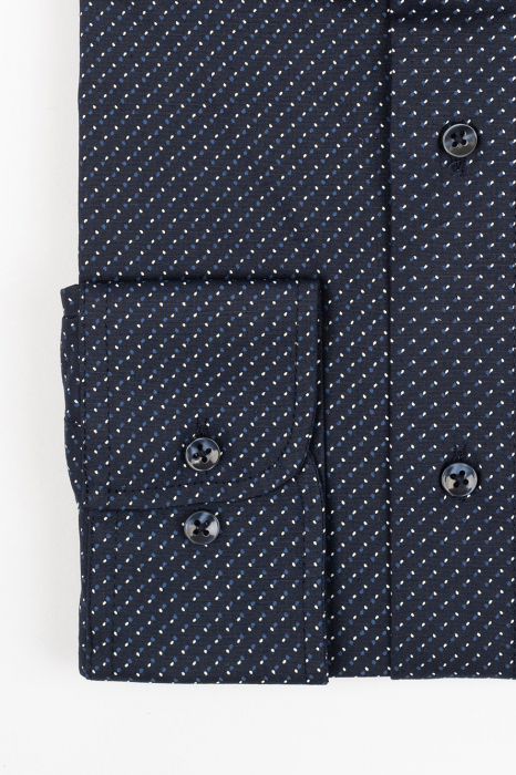 Camasa barbati regular fit bleumarin cu imprimeu alb si albastru PREMIUM [2]