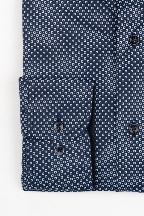 Camasa barbati regular fit  bleumarin cu imprimeu geometric bleu [2]