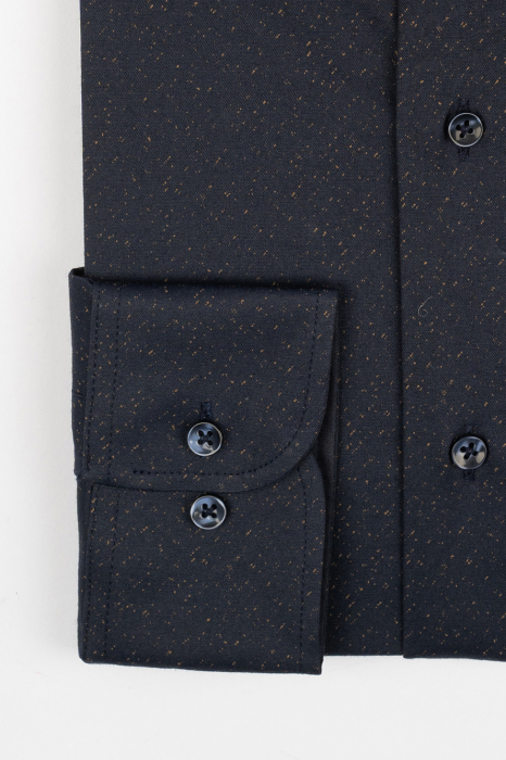 Camasa barbati slim fit bleumarin cu imprimeu maro CONFORT [2]