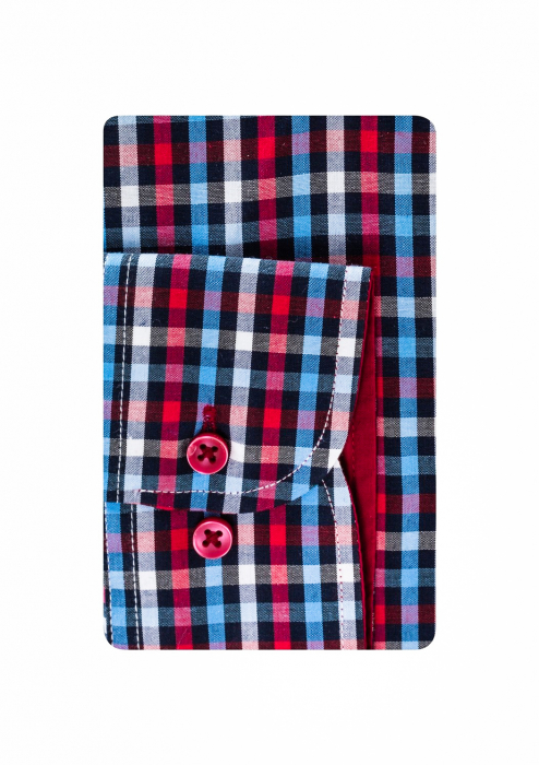 Camasa barbati regular fit cu carouri multicolor [3]