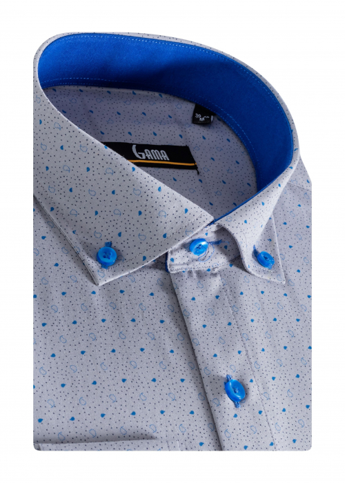 Camasa barbati regular fit gri cu picaturi [2]