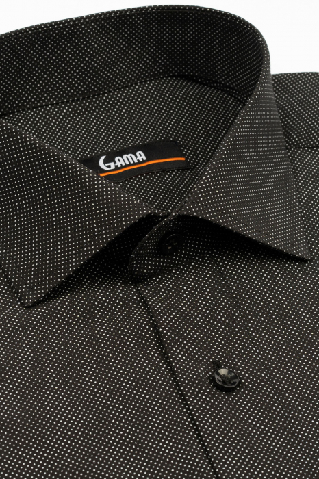 Camasa barbati regular fit neagra cu imprimeu alb 2XL-4XL [3]