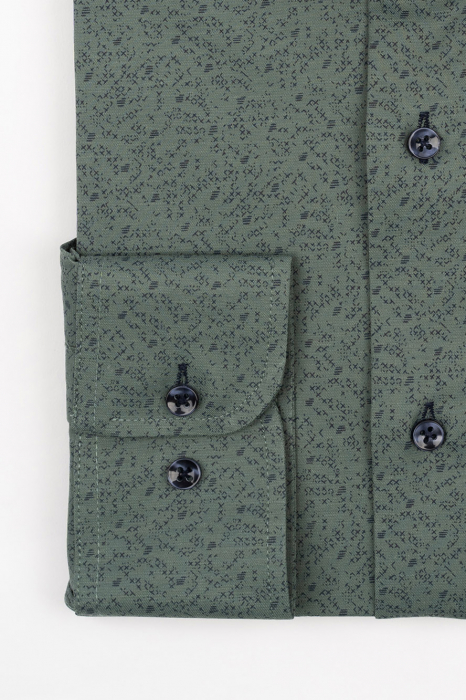 Camasa barbati regular fit verde cu imprimeu abstract bleumarin CONFORT [2]
