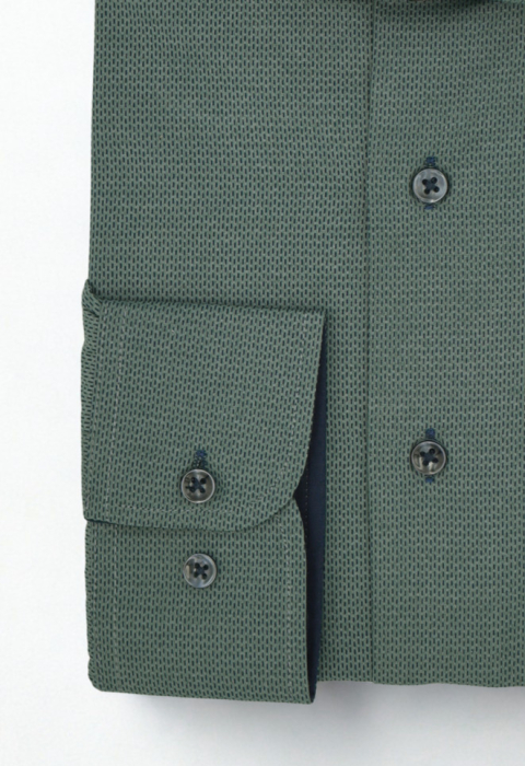 Camasa barbati slim fit verde cu imprimeu navy [2]