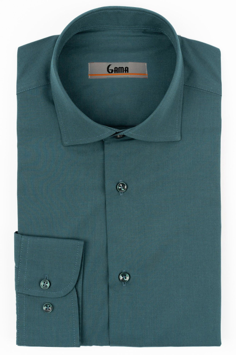 Camasa barbati regular fit verde-padure CONFORT [2]