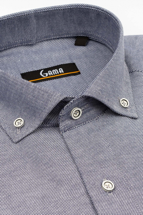 Camasa barbati slim bleumarin Oxford [3]