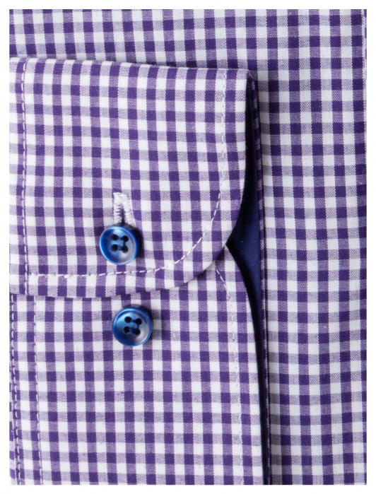 Camasa barbati slim fit alba cu carouri mov [3]