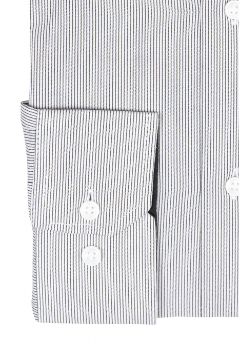 Camasa barbati slim fit alba cu dungi negre [3]