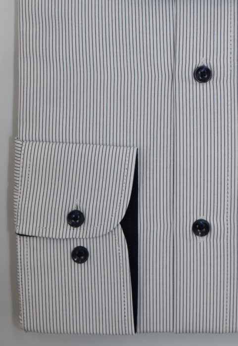 Camasa barbati slim fit alba cu dungi bleumarin [2]