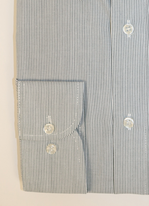 Camasa barbati slim fit alba cu dungi verzi [2]