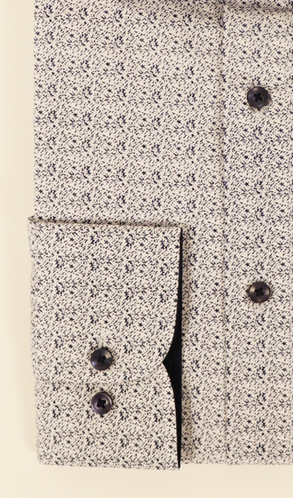 Camasa barbati slim fit alba cu imprimeu  bleumarin [2]