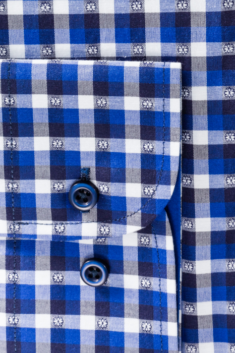 Camasa barbati slim fit albastra cu carouri [3]