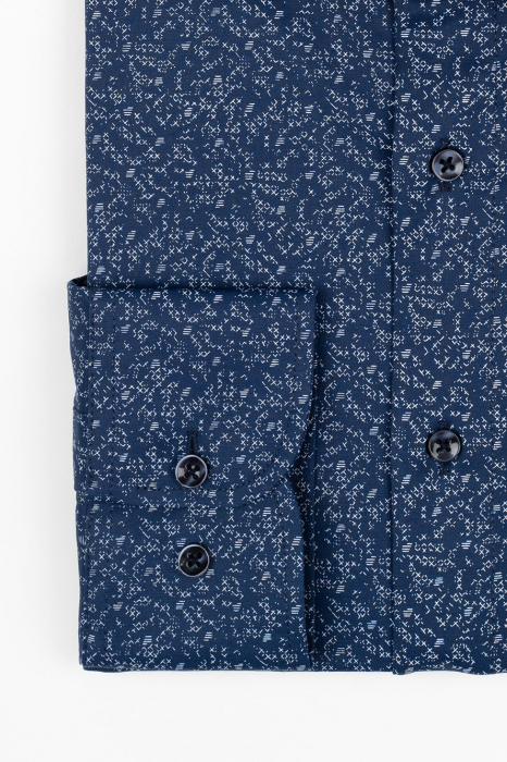 Camasa barbati slim fit albastra cu imprimeu abstract bleu CONFORT [2]